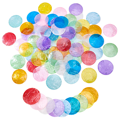 (52) Непрозрачная лаванда 120 шт. подвески-диски из натуральной ракушки капиз, плоско-круглые, окрашенные, разноцветные, 50x1 мм, отверстие : 1.6 мм