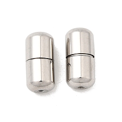 Нержавеющая Сталь Цвет 304 пряжка для шнурков из нержавеющей стали, капсульные шнурки с наконечниками, колонка, цвет нержавеющей стали, 12x6 мм, отверстие : 1 мм
