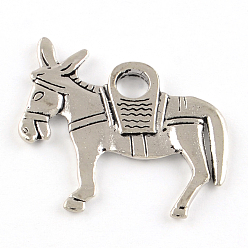 Античное Серебро Сплавочные подвески тибетского стиля, без кадмия и без свинца, осел, античное серебро, 34x36x2.5 мм, отверстие : 5.5 мм, Около 128 шт / 1000 г