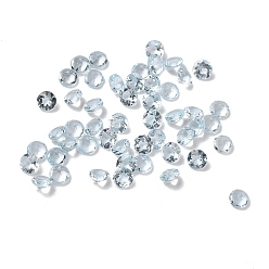 Натуральный Агат Окрашенные граненые кабошоны натурального голубого агата, назад назад, алмаз, 3x1.8 мм