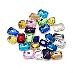 (52) Непрозрачная лаванда Стеклянные граненые кабошоны, с покрытием на задной стороне, граненый прямоугольный восьмиугольник, разноцветные, 10x8x5 мм , около 288 шт / мешок