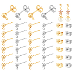 (52) Непрозрачная лаванда 304 из нержавеющей стали, с петлей и застежкой-гвоздиком/серьгой, разноцветные, 15x7x4 мм, отверстие : 1.7 мм, штифты : 0.7~0.8 мм, 2 цветов, 50 шт / цвет, 100 шт