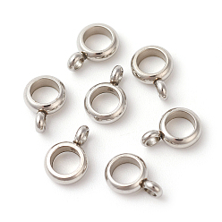 Нержавеющая Сталь Цвет Устойчивы к потускнению 304 дужки из нержавеющей стали, петля под залог, плоско-круглые, цвет нержавеющей стали, 8.5x6x3 мм, отверстие : 1.8 мм, внутренний диаметр: 4 мм