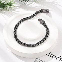 Античное Серебро 304 браслеты из нержавеющей стали с цепочками Rolo для женщин и мужчин, ионное покрытие (ip), античное серебро, 8-3/4 дюйм (22.3 см)