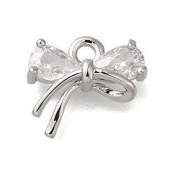 Платина Латунь с микропокрытием, без кадмия, без никеля и без свинца, долговечный, бантом, платина, 9.5x10.5x3.5 мм, отверстие : 1.5 мм