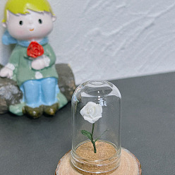 Белый Стеклянные колокольчики-колокольчики, смолой розы, аксессуары для украшения кукольного домика, белые, 25x47 мм