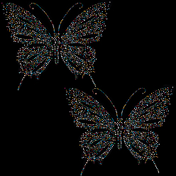 Crystal 2Pcs Resin Hotfix Rhinestone, Iron on Appliques, Costume Accessories, for Clothes, Bags, Pants, Butterfly, Crystal, 340x290x1mm
