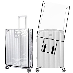 Черный Прозрачный чехол для багажа из ПВХ, прозрачный защитный чехол для дорожного чемодана, для 20дюймового чемодана, чёрные, 385x237x450 мм