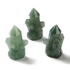 Зеленый Авантюрин Украшения для демонстрации кластеров из натурального зеленого авантюрина, фигурка для украшения дома, энергетический камень рейки для исцеления, 48~49x31~32x23~25 мм