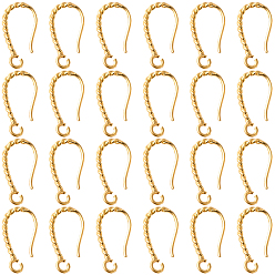 Настоящее золото 18K 40шт. прочная латунная швенза с покрытием, реальный 18 k позолоченный, 18x1.4 мм, отверстие : 1.9 мм, штифты : 0.8 мм