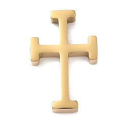 Золотой Пасхальные 304 кулоны из нержавеющей стали, амулеты в виде скаутских крестов, ионное покрытие (ip), золотые, 28x18.5x4.5 мм, отверстие : 3.5 мм