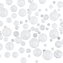 Snow 150Pcs 6 Sizes Synthetic Crackle Quartz Beads, Round, Dyed, Snow, 4~14mm, Hole: 0.8~1mm