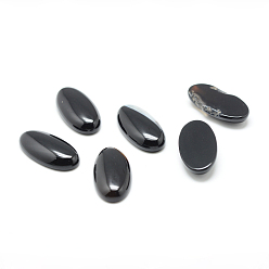 Black Agate Dyed Natural  Black Agate Gemstone Cabochons, Oval, 30x15x5mm