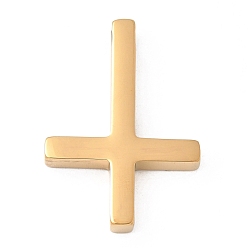 Золотой 304 Подвески в виде креста Святого Петра из нержавеющей стали, христианский перевернутый крест, ионное покрытие (ip), золотые, 29.5x21x4.5 мм, отверстие : 3 мм