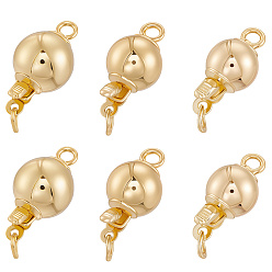 Настоящее золото 18K 12 шт. 3 круглые латунные застежки-коробочки, реальный 18 k позолоченный, 14~16.5x7~9 мм, отверстие : 1.5~1.6 мм, 4 шт / стиль