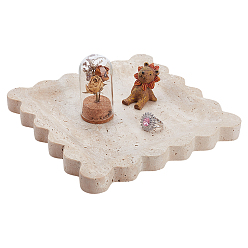 Old Lace Square Natural Stone Fruit Jewelry Plate, Home Decoration, Old Lace, 19.8x19.8x2cm