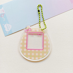 Мокасин Прозрачные акриловые заготовки для ключей, с шариковыми цепями случайного цвета, медведь с клетчатым рисунком, мокасин, 5.9x5.3x0.2 см