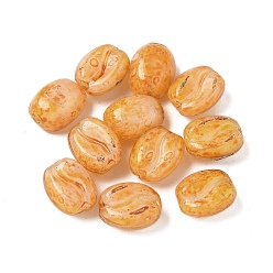 Сэнди Коричневый Краска для выпечки пикассо стеклянные бусины, кофейный боб, песчаный коричневый, 11x8.5x6 мм, отверстие : 1 мм