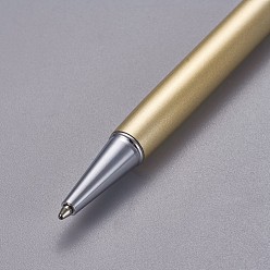Gold Creative Empty Tube Ballpoint Pens, with Black Ink Pen Refill Inside, for DIY Glitter Epoxy Resin Crystal Ballpoint Pen Herbarium Pen Making, Silver, Gold, 140x10mm