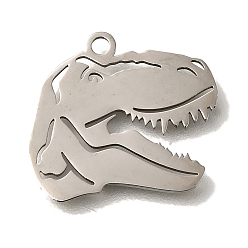 Нержавеющая Сталь Цвет 201 подвески из нержавеющей стали, динозавр прелести, цвет нержавеющей стали, 15x15.5x1 мм, отверстие : 1.4 мм