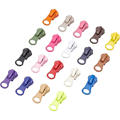 Mixed Color 76Pcs 19 Colors Zinc Alloy Replacement Zipper Sliders, for Luggage Suitcase Backpack Jacket Bags Coat, Mixed Color, 2.75x1.15x0.95cm, 4pcs/color
