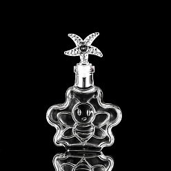 Бабочка Многоразовые стеклянные пустые бутылки, с деревянной пробкой, прозрачные, бабочка, 11x12.3 см