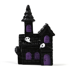 Замок Украшение из смолы на Хэллоуин, аксессуары для кукольного домика с микро-ландшафтом, притворяясь опорными украшениями, замок, 34x24x49.5 мм