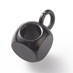 Черный 304 дуги из нержавеющей стали, петля под залог, кубик бусины залог, ионное покрытие (ip), электрофорез черный, 7x4x4 мм, отверстие : 1.6~1.8 мм