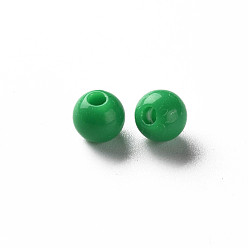 Green Opaque Acrylic Beads, Round, Green, 6x5mm, Hole: 1.8mm, about 4400pcs/500g