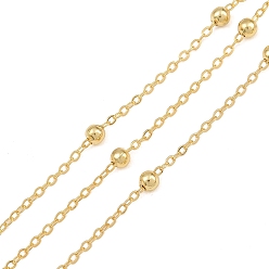 Real 18K Gold Plated Brass Satellite Chains, Soldered, with Spool, Long-Lasting Plated, Rack Plating, Lead Free & Cadmium Free, Real 18K Gold Plated, 2.2x1.6x0.3mm