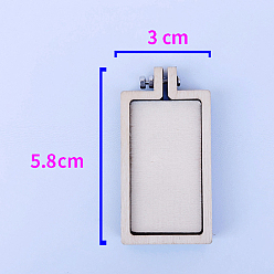 Rectangle Маленькие деревянные пяльцы для вышивания, вышивка крестиком обручи, для поделок кулон вышивка рамка ремесло украшения, прямоугольник, 58x30 мм