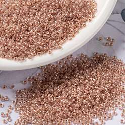 (RRHB277) Honey Beige Lined Crystal MIYUKI Round Rocailles Beads, Japanese Seed Beads, (RRHB277) Honey Beige Lined Crystal, 15/0, 1.5mm, Hole: 0.7mm, about 5555pcs/bottle, 10g/bottle
