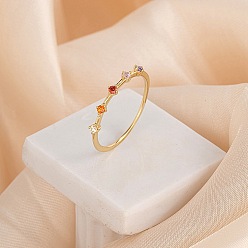 Настоящее золото 18K 925 сборное тонкое кольцо на палец из стерлингового серебра, Красочное женское кольцо с кубическим цирконием, с печатью s925, реальный 18 k позолоченный, размер США 7 (17.3 мм), 1 мм