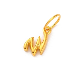 Letter W 925 подвески в виде букв из стерлингового серебра с соединительными кольцами, золотые, Буква W, 10.5x6.5x2 мм, отверстие : 5 мм