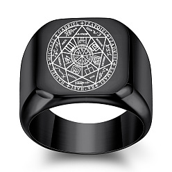 Черный Семиконечная звезда 304 кольца из нержавеющей стали, чёрные, размер США 11 (20.6 мм)