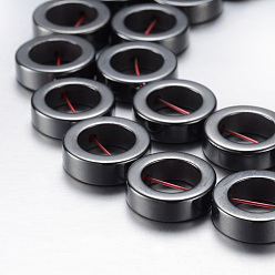 Original Color Magnetic Synthetic Hematite Bead Strands, Grade A, Donut, Original Color, 12x4mm, Hole: 1mm, about 33pcs/strand, 15.7 inch(40cm)