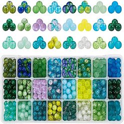 (52) Непрозрачная лаванда Стеклянные бусины, для изготовления украшений из бисера, с острыми стальными ножницами, Эластичная кристальная нить, из нержавеющей стали иглы бисероплетения большой глаз, разноцветные, 8 мм, отверстие: 1.3~1.6 мм, 24 цветов, о 26~30шт / цвет, 624~720 шт / коробка