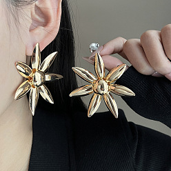 Цветок Серьги железа, золотые, цветок, 61x61 мм