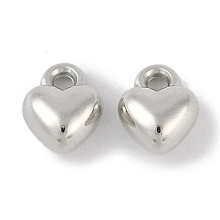 Платина Пластмассовые подвески ccb, сердце прелести, платина, 8x6.5x4.5 мм, отверстие : 1.4 мм
