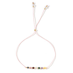 Разноцветный Богемные браслеты из латуни с бусинами, с природных драгоценных камней, красочный, 11 дюйм (28 см)