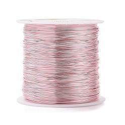 Pink Round Copper Craft Wire Copper Beading Wire, Long-Lasting Plated, Pink, 26 Gauge, 0.4mm, about 124.67 Feet(38m)/roll