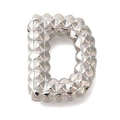 Letter D Стойки покрытие, Латунные подвески, без кадмия и без свинца, подвески с буквой az~z, Буква D, 21.5x16.5x5.5 мм, отверстие : 2.5x3 мм