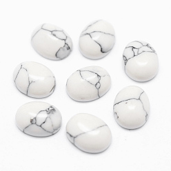 Howlite Synthetic Howlite Cabochons, Oval, 10x8x4mm