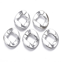 Платина Пластиковые соединительные кольца ccb, разъемы для быстрой связи, для изготовления ювелирных цепочек, твист, платина, 48x40.5x10 мм, внутренний диаметр: 22x25 мм