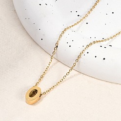 Letter O Ионное покрытие (ip) 304 ожерелья с подвесками из нержавеющей стали, реальный 18 k позолоченный, буквы, Письмо O, 15.94 дюйм(40.5см)~16.14 дюйм(41см)+54мм удлинитель, буквы: 10x7x4 мм.