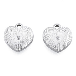 Нержавеющая Сталь Цвет Не тускнеет 201 подвеска из нержавеющей стали со стразами, сердце, цвет нержавеющей стали, пригодный для стразов 1.8 мм, 16x15.5x3.5 мм, отверстие : 1.8 мм