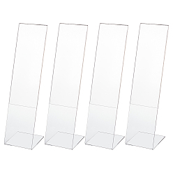 Claro 4unidades de soporte de exhibición de escritorio de mesa acrílico en forma de L, Claro, 85x81x310 mm