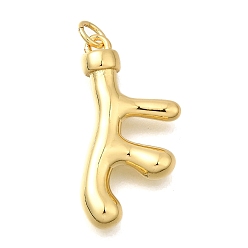 Настоящее золото 18K Латунные подвески, форма рога, с целью перехода в кольце, реальный 18 k позолоченный, 27.5x14x5.5 мм, отверстие : 3.5 мм