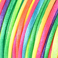 Colorful Nylon Thread, Rattail Satin Cord, Colorful, 2mm, about 109.36 yards(100m)/roll
