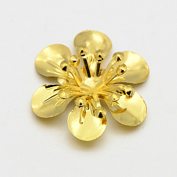 Golden Flower Iron Cabochons, Golden, 20x4mm